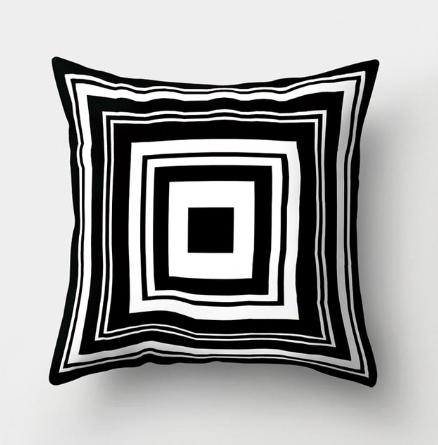 Minimalist Black and White Geometric Pillow Cover