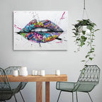 Street Graffiti Lip Canvas Art for Home Decor