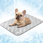 PetAmi Waterproof Cooling Mat for Dog Premium Pet Cooling Blanket for Bed Crate Anti Slip Indoor Dog Cool Pad for Sleeping Q-MAX Small Medium Sofa Couch Cover Mat for Cat Light Grey 29x40
