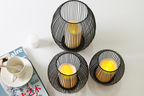 Mediterranean Iron Birdcage with LED Candle Decor