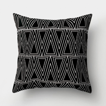 Minimalist Black and White Geometric Pillow Cover