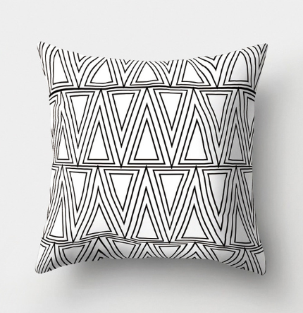 Minimalist Black and White Geometric Pillow Cover