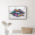 Street Graffiti Lip Canvas Art for Home Decor
