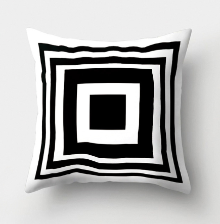 Minimalist Black and White Geometric Pillow Cover