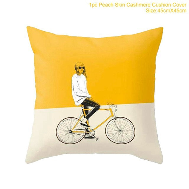 Simple Fashion Print Pillow Cover for Home and Car