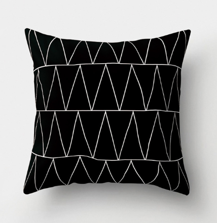 Minimalist Black and White Geometric Pillow Cover