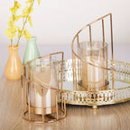 Nordic Geometric Candle Holder, Electroplated Iron Craft