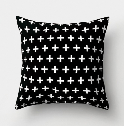 Minimalist Black and White Geometric Pillow Cover