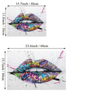 Street Graffiti Lip Canvas Art for Home Decor