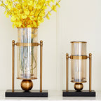 Metallic Floral Vase for Home Decor and Table Centerpiece